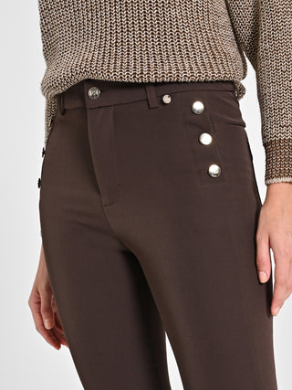 Pantaloni Skinny Marroni