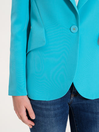 Giacca in Tessuto Tecnico Turchese