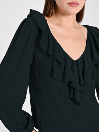 Blusa Nera con Rouche