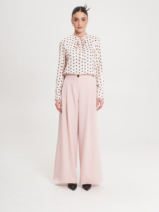 Blusa Rosa Pois in Viscosa