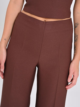Pantaloni in Envers Satin Marrone