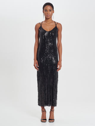 Slip Dress Frange Paillettes