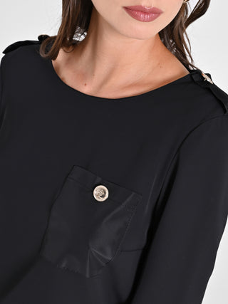 Blusa con Taschino in Taffetà