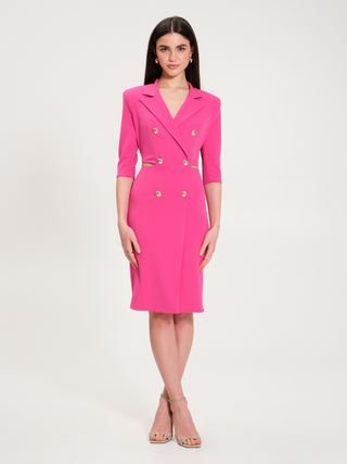 Abito Giacca con Cut-out Fuxia