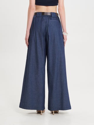 Pantaloni Palazzo in Chambray