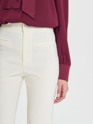 Pantaloni Bianchi in Cadi Operato