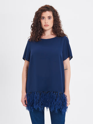 Blusa Curvy con Piume Lurex