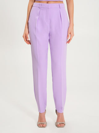 Pantaloni Dritti in crêpe  Lilla