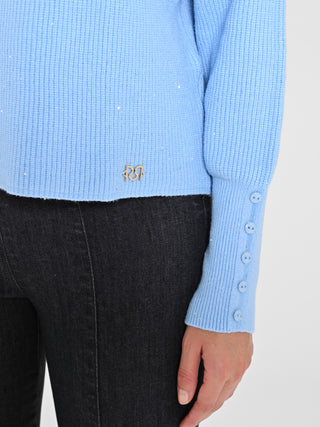 Maglione Azzurro Paillettes