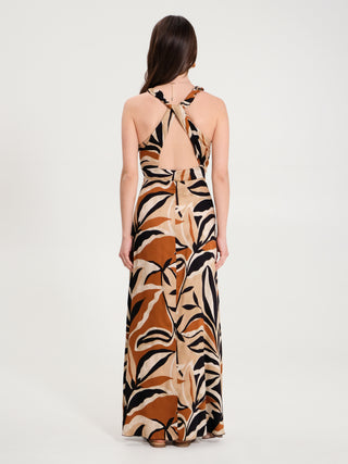 Abito Lungo in Viscosa stampa Etnica