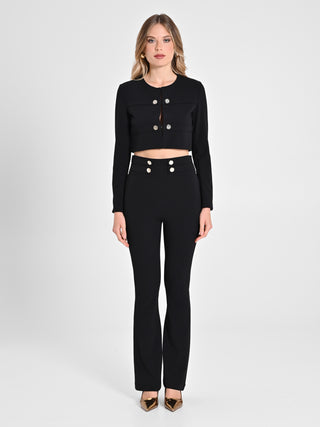 Pantaloni Neri a Zampa