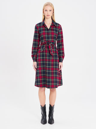Abito chemisier stampa check rossa