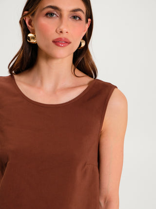 Top in Viscosa Marrone