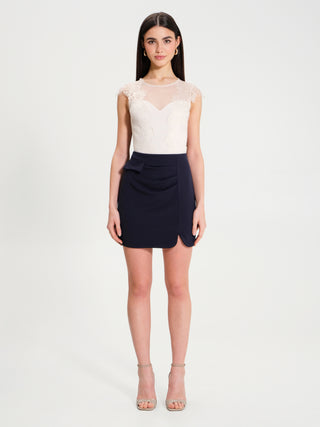 Minigonna in Scuba crêpe  con Pattina