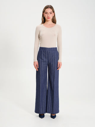 Pantaloni Palazzo Gessati in Cotone