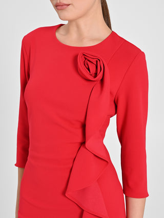 Tubino Rosso Rosa Rouche