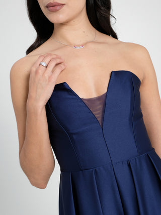 Abito Lungo in Raso Blu