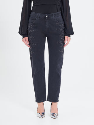Jeans Curvy Borchie & Strass