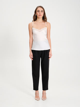 Top con Pizzo in Raso