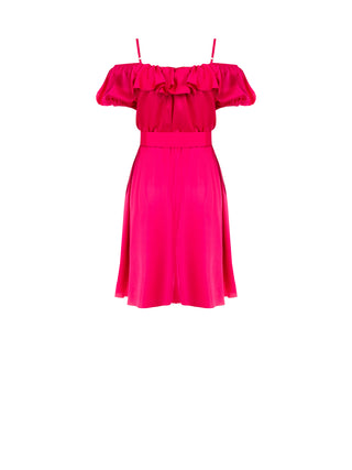 Abito con Rouches Fuxia