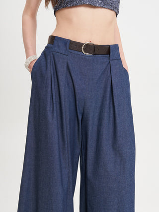 Pantaloni Palazzo in Chambray