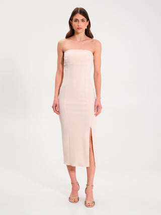 Tubino in Scuba mano crêpe  Beige