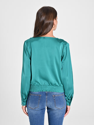 Blusa incrociata in Raso