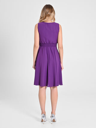 Abito a Ruota Viola Melanzana