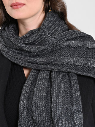 Sciarpa Treccia Lurex Grigia