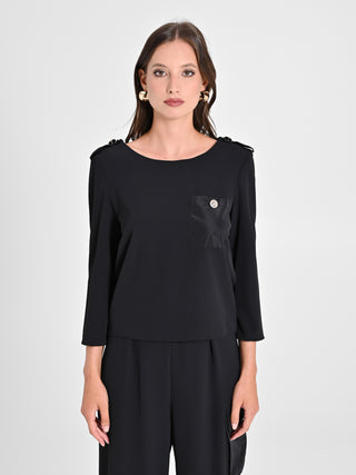 Blusa con Taschino in Taffetà