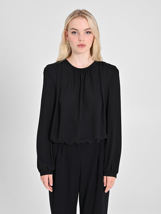 Blusa in Georgette Nera