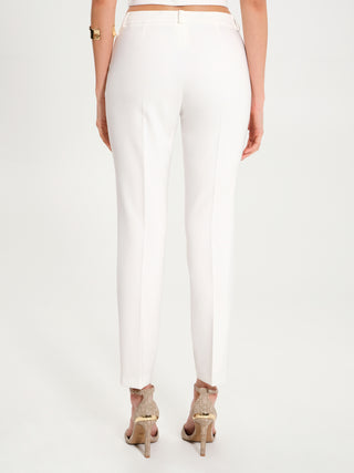 Pantaloni Skinny in Tessuto Tecnico Bianco