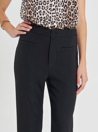 Pantaloni Neri in Cadi Operato