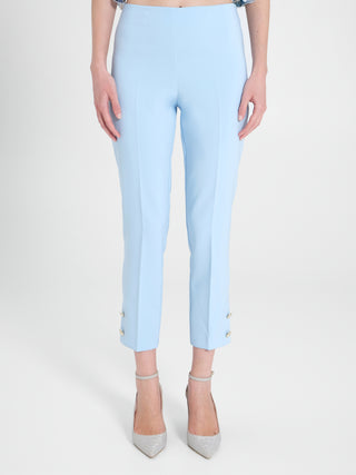 Pantaloni Slim in Tessuto Tecnico Azzurri