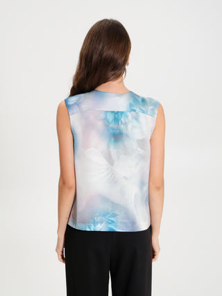 Top Sfiancato a Fiori