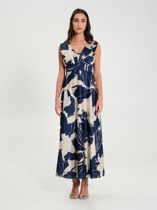 Abito Lungo con Stampa Floreale