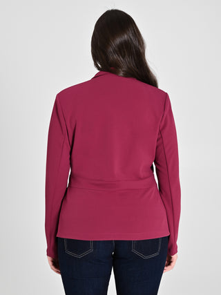 Giacca Curvy Bordeaux in Scuba mano Crepe