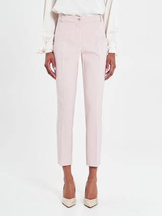 Pantaloni Skinny Tessuto Tecnico Rosa Chiaro