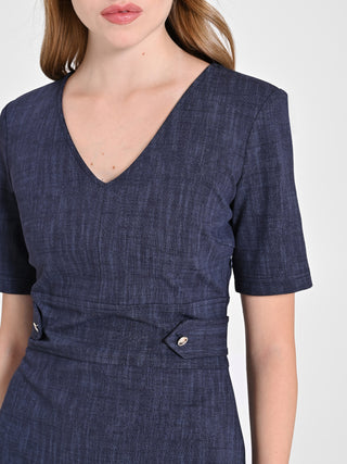 Abito in Punto Milano effetto Denim