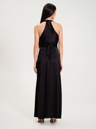 Abito Lungo in Raso Nero