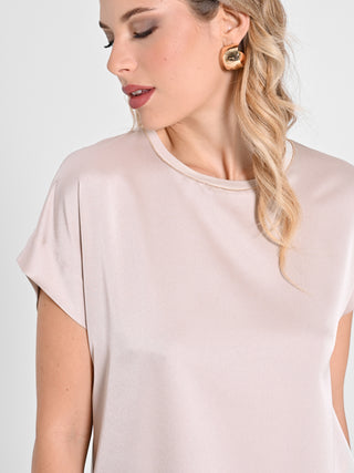 Blusa Envers Satin Beige