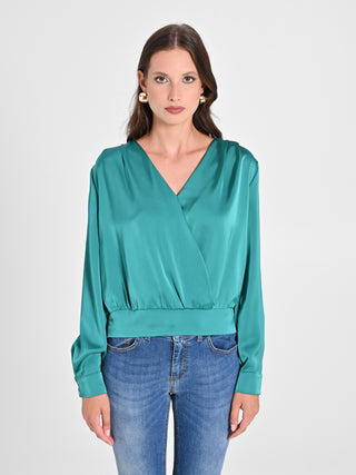 Blusa incrociata in Raso