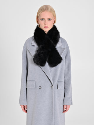 Collo effetto Pelliccia Nero