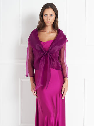 Coprispalle atelier in Organza Lampone