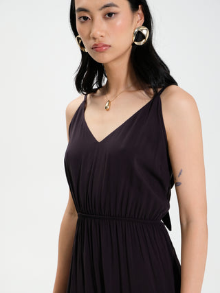 Abito Lungo in Viscosa  ECOVERO® Nero