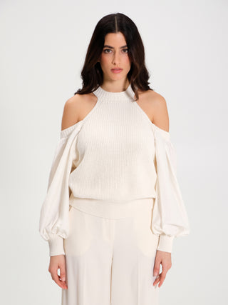 Maglia con Maniche Palloncino Panna