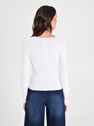 Maglioncino Bianco con Incrocio