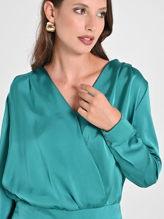 Blusa incrociata in Raso