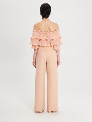 Tuta Rouche Plissé Arancione Pesca