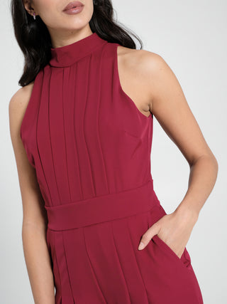 Tuta Pieghe Cucite Bordeaux